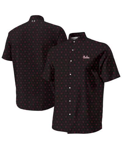 Under Armour Men's Black South Carolina Gamecocks Gameday Armourfuse Camp Button-up Shirt In Multi