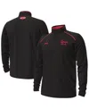 Under Armour Men's Black Texas Tech Red Raiders Throwback Cursive Quarter-zip Pullover Sweatshirt In Black