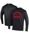 Under Armour Black Wisconsin Badgers 2025 Sideline Football Performance Cotton Long Sleeve T-shirt In Black