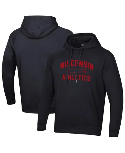 Under Armour Black Wisconsin Badgers 2025 Sideline Rival Fleece Hoodie