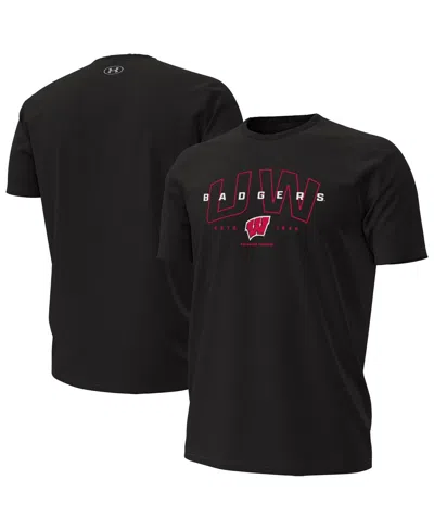 Under Armour Men's Black Wisconsin Badgers Overlay Performance T-shirt