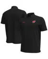 Under Armour Men's Black Wisconsin Badgers Playoff Chest Stripe Performance Polo Shirt In Black