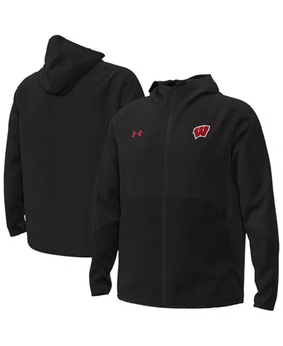 Under Armour Men's Black Wisconsin Badgers Unstoppable Raglan Full-zip Jacket
