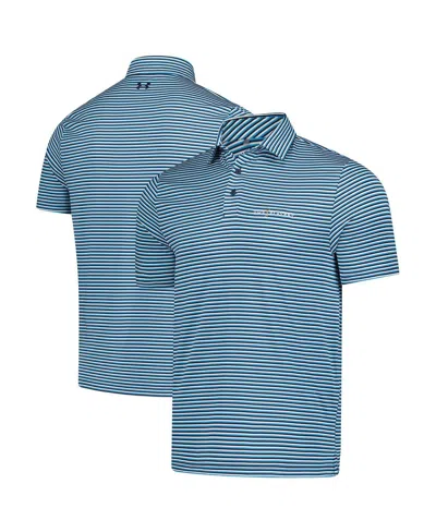 Under Armour Men's Blue The Players Drive Groove Stripe Polo Shirt In Multi