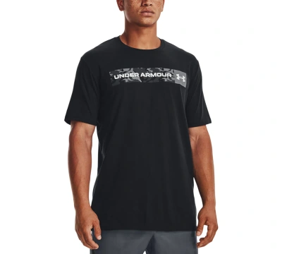 Under Armour Men's Camo Panel Logo Graphic T-shirt In Black,white