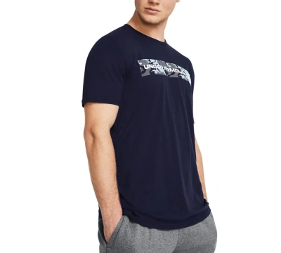 Under Armour Men's Camo Panel Logo Graphic T-shirt In Navy,white