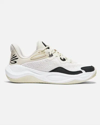 UNDER ARMOUR MEN'S CURRY SPLASH 24 SUEDE SNEAKERS IN WHITE