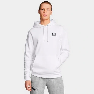 Under Armour Men's Essential Icon Fleece Hoodie In White