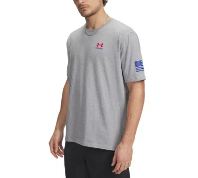 Under Armour Men's Freedom Flag Logo T-shirt In Gray