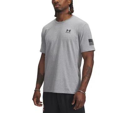 Under Armour Men's Freedom Flag Logo T-shirt In Gray