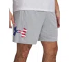 Under Armour Men's Freedom Tech 7" Shorts In Mod Gray Light Heather,red