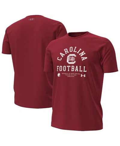 Under Armour Garnet South Carolina Gamecocks 2025 Sideline Football Performance T-shirt In Burgundy