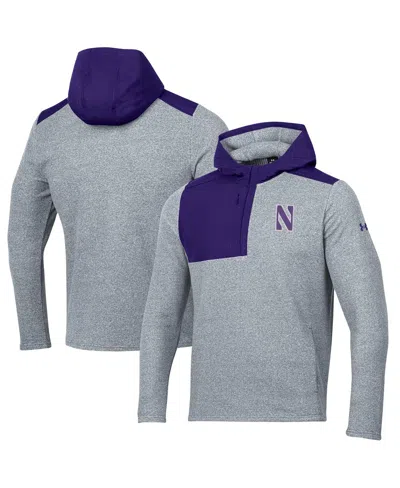 Under Armour Men's Gray Northwestern Wildcats Survivor Fleece Hoodie Quarter-zip Jacket