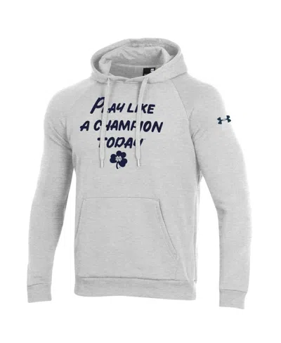 Under Armour Men's Gray Notre Dame Fighting Irish Play Like A Champion Today All Day Raglan Fleece Hoodie