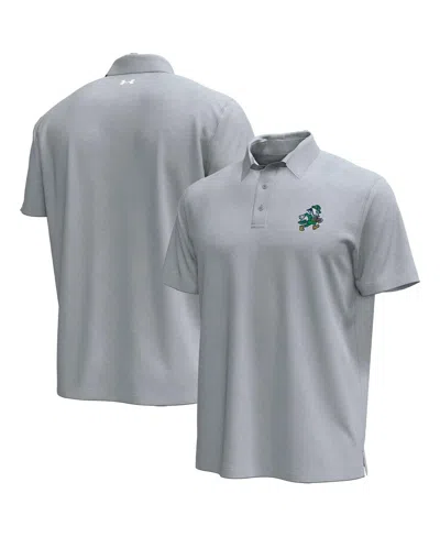 Under Armour Men's Gray Notre Dame Fighting Irish Sporting Leprechaun Icon Polo Shirt