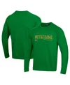 Under Armour Men's Green Notre Dame Fighting Irish 2024/25 Sideline Wordmark Rival Raglan Pullover Sweatshirt In Green