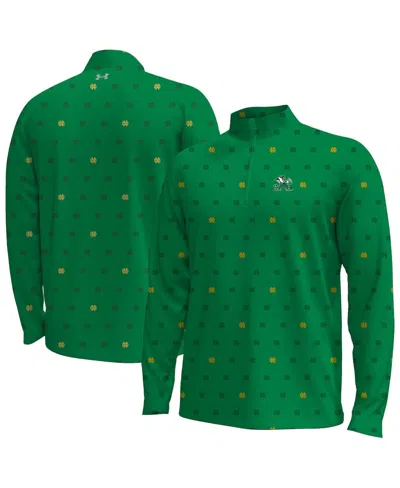 Under Armour Men's Green Notre Dame Fighting Irish Gameday Armourfuse Half-zip Jacket In Multi