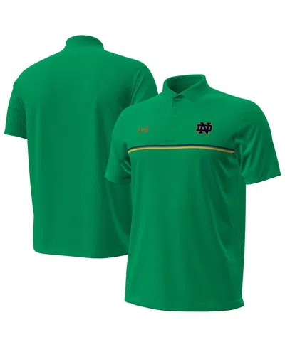 Under Armour Men's Green Notre Dame Fighting Irish Performance Drive Chest Stripe Polo Shirt