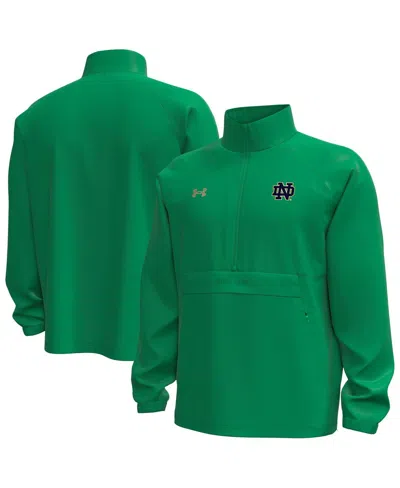 UNDER ARMOUR MEN'S GREEN NOTRE DAME FIGHTING IRISH UNSTOPPABLE WOVEN ANORAK STORM TECH HALF-ZIP JACKET