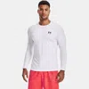 Under Armour Heatgear® Fitted Men's Long Sleeve White In Gray