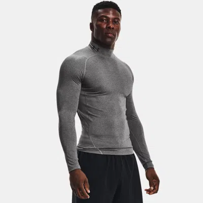 Under Armour Heatgear® Men's Mock Long Sleeve Carbon Heather In Gray