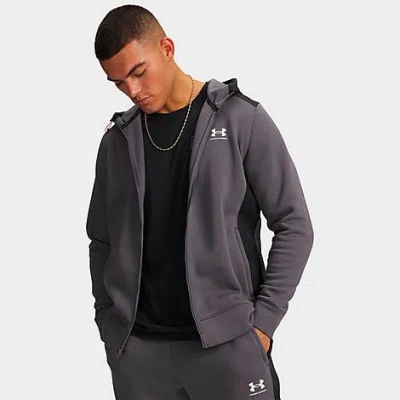 Under Armour Men's Icon Fleece Blocked Full-zip Hoodie In Gray