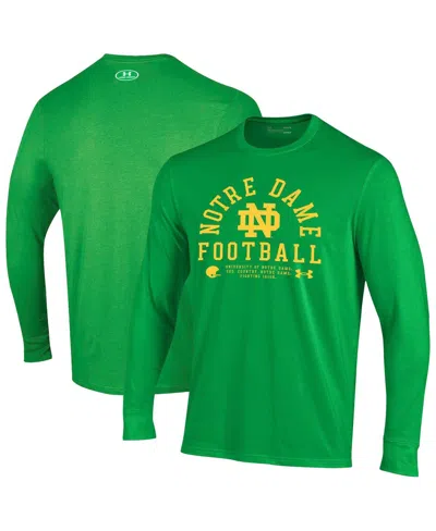 Under Armour Men's Kelly Green Notre Dame Fighting Irish 2025 Sideline Football Performance Cotton Long Sleeve T-
