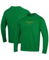 Under Armour Men's Kelly Green Notre Dame Fighting Irish Sideline Rival Fleece Crewneck Sweatshirt In Green