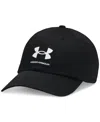 Under Armour Men's Logo Embroidered Twill Hat In Black,black,white