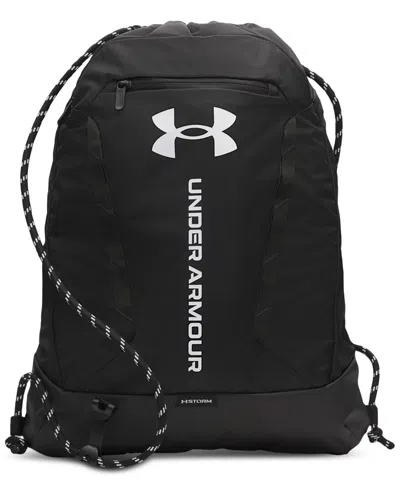 Under Armour Men's Logo Hustle Backpack In Black,white