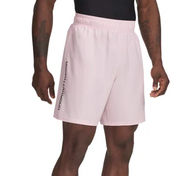 Under Armour Men's Moisture-wicking Logo-print 8-1/4" Tech Shorts In Pink