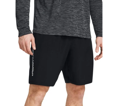 Under Armour Men's Moisture-wicking Logo-print 8-1/4" Tech Shorts In Black,white