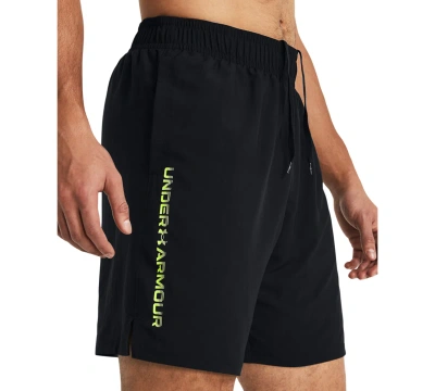 Under Armour Men's Moisture-wicking Logo-print 8-1/4" Tech Shorts In Castlerock Gray,white