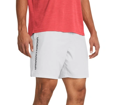 Under Armour Men's Moisture-wicking Logo-print 8-1/4" Tech Shorts In Halo Gry,blk