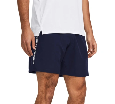 Under Armour Men's Moisture-wicking Logo-print 8-1/4" Tech Shorts In Navy,white