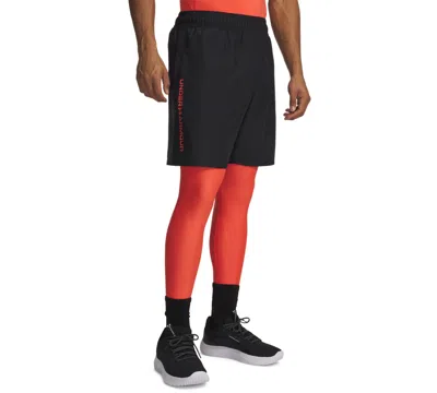 Under Armour Men's Moisture-wicking Logo-print 8-1/4" Tech Shorts In 009 Black