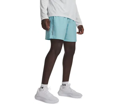 Under Armour Men's Moisture-wicking Logo-print 8-1/4" Tech Shorts In Blue