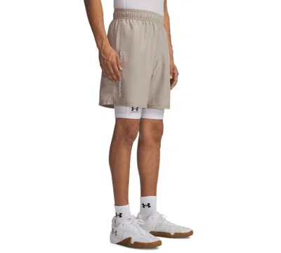 Under Armour Men's Moisture-wicking Logo-print 8-1/4" Tech Shorts In Gray
