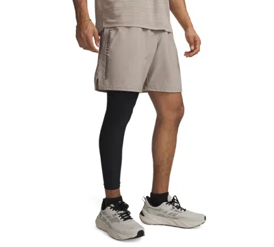Under Armour Men's Moisture-wicking Logo-print 8-1/4" Tech Shorts In 204 Timberwolf Taupe,black