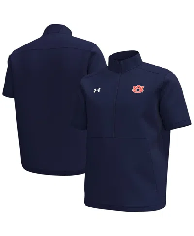 Under Armour Men's Navy Auburn Tigers Motivate Quarter-zip Short Sleeve T-shirt