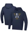 Under Armour Navy Navy Midshipmen Jolly Rogers Rival Fleece Pullover Hoodie In Blue