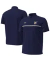 Under Armour Men's Navy Midshipmen Performance Drive Chest Stripe Polo Shirt In Blue