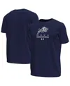 Under Armour Men's Navy Midshipmen Stack Stretch Performance T-shirt In Blue