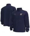 Under Armour Men's Navy Midshipmen Unstoppable Woven Anorak Storm Tech Half-zip Jacket Hoodie In Animal Print