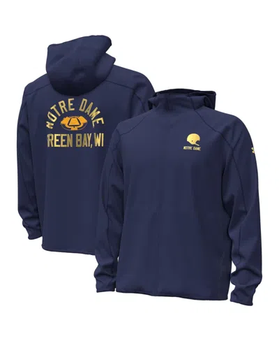 Under Armour Men's Navy Notre Dame Fighting Irish 2026 Shamrock Series Unstoppable Full-zip Hooded Jacket In Blue