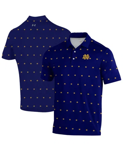 Under Armour Men's Navy Notre Dame Fighting Irish Gameday Armourfuse Polo Shirt In Blue