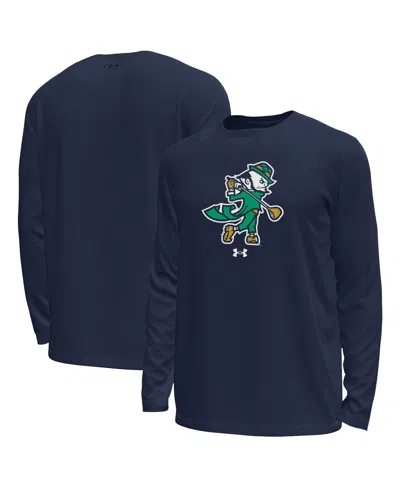 Under Armour Men's Navy Notre Dame Fighting Irish Golf Leprechaun Tech Stretch Long Sleeve T-shirt In Blue