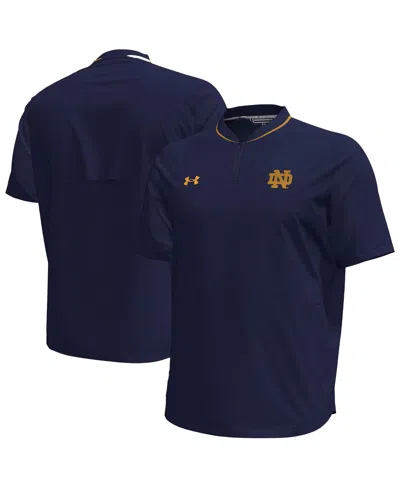 Under Armour Men's Navy Notre Dame Fighting Irish Motivate Quarter-zip Performance Sweatshirt In Blue