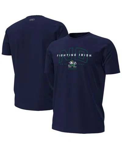 Under Armour Men's Navy Notre Dame Fighting Irish Overlay Performance T-shirt In Blue