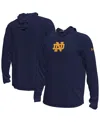 Under Armour Men's Navy Notre Dame Fighting Irish Sideline Knockout Long-sleeve Hooded T-shirt In Blue